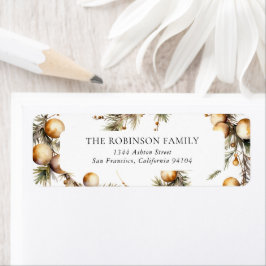 水彩金ゴールドリーフ差出人住所 ラベル