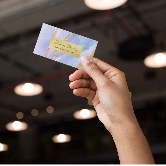 水彩金ゴールド及び青色カスタム名刺 名刺