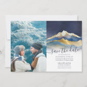 水彩金ゴールド山野外結婚写真 セーブザデート (正面)