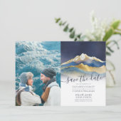 水彩金ゴールド山野外結婚写真 セーブザデート (スタンド正面)