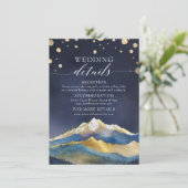 水彩金ゴールド山野外結婚詳細 エンクロージャーカード (スタンド正面)