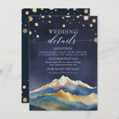 水彩金ゴールド山野外結婚詳細 エンクロージャーカード (正面/裏面)