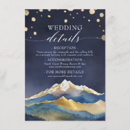 水彩金ゴールド山野外結婚詳細 エンクロージャーカード