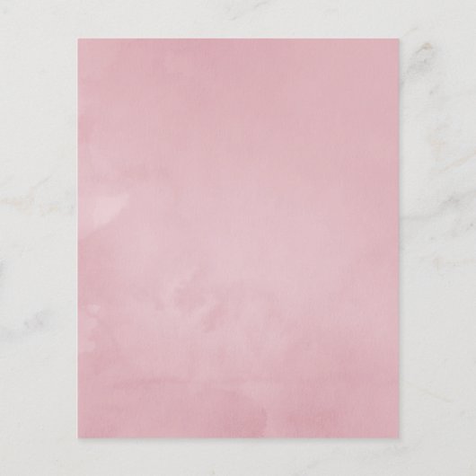 水彩金ゴールド幾何学的赤面ピンクローズ結婚ズ チラシ (裏面)