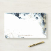 水彩金ゴールド波モノグラムポストイットノート ポストイット (デスク)