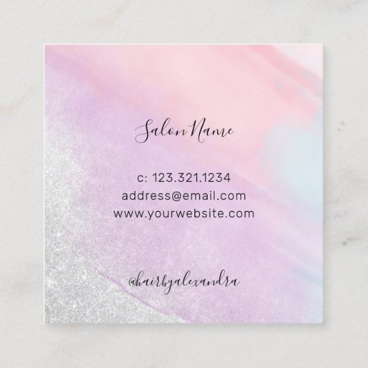 水彩金ゴールド用はさみグリッター スクエア名刺 (裏面)