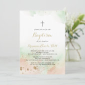 水彩金ゴールド紙吹雪バプテスマ 招待状 (スタンド正面)