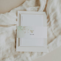 水彩金ゴールド紙吹雪モノグラム結婚ズ