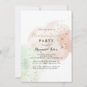 水彩金ゴールド紙吹雪引っ越し祝いパーティーパーティー 招待状 (正面)