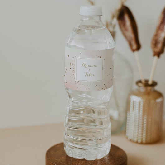 水彩金ゴールド紙吹雪結婚書道 ペットボトルラベル
