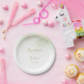 水彩金ゴールド結婚紙吹雪ケーキ ペーパープレート (パーティー)