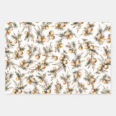 水彩金ゴールド葉クリスマス ラッピングペーパーシート (正面2)