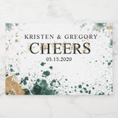 水彩金ゴールド |ワイきらめくンラベルセット スパークリングワインラベル (シングルラベル)