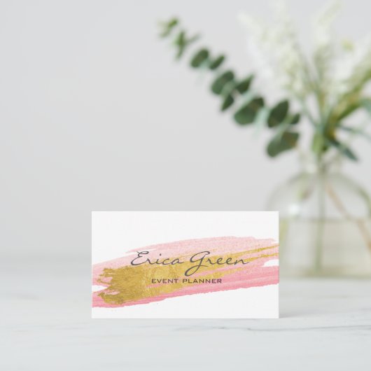 水彩金ゴールド 名刺 (スタンド正面)