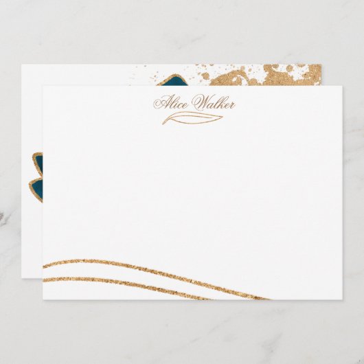 水彩金ゴールド⎢文房具ノートカード ノートカード (正面/裏面)