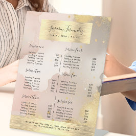 水彩金フェイク箔の価格リスト黒赤面 台座サイン