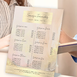 水彩金フェイク箔の価格表赤面ピンク 台座サイン