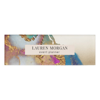 水彩金フェイク箔の名前タグ 名札