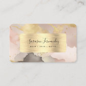 水彩金フェイク箔ブラック赤面ピンクエレガント 名刺 (正面)