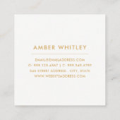 水彩金フェイク箔円 |ティール（緑がかった色）紫 スクエア名刺 (裏面)
