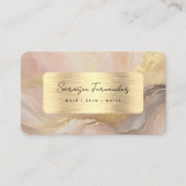 水彩金フェイク箔赤面ピンクエレガント 名刺 (正面)