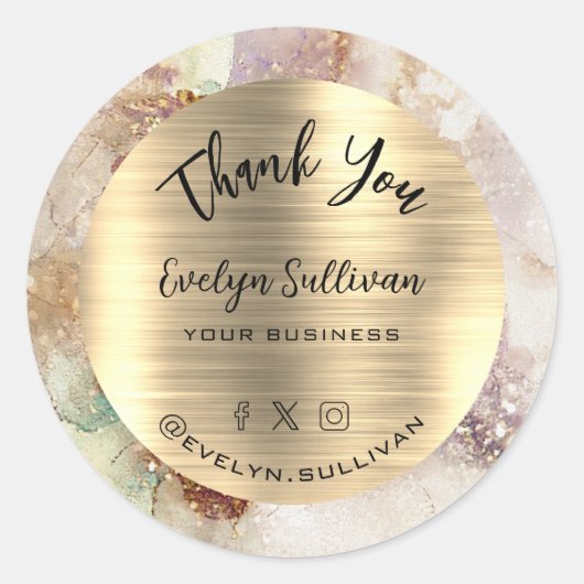 水彩金箔ありエレガントがとう ラウンドシール (正面)