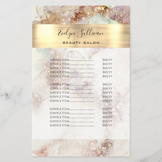 水彩金箔の価格リストのチラシ チラシ (正面)