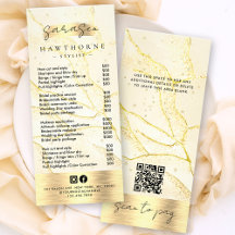 水彩金箔の価格リストをスキャンしてQRを支払う