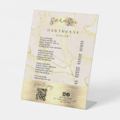 水彩金箔の価格リストをスキャンしてQRを支払う 台座サイン (正面)