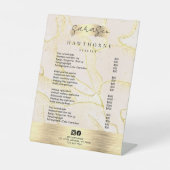 水彩金箔の価格リストブッシュピンクグリッター 台座サイン (正面)