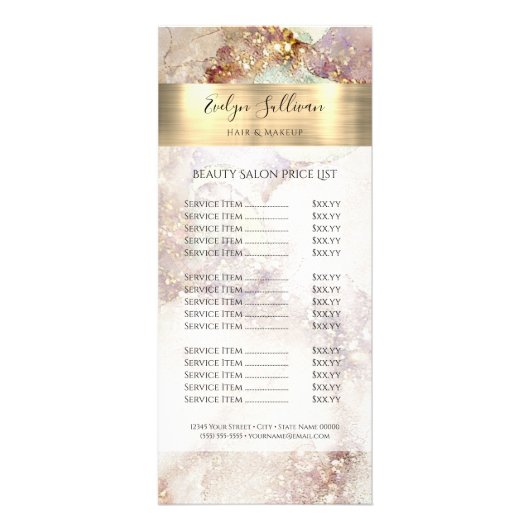 水彩金箔の価格リストラックカード ラックカード (正面)