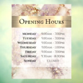 水彩金箔の開店時間ウィンドウにしがみつく ウィンドウサイン (シート3)