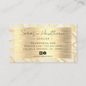 水彩金箔フェイクソーシャルメディアのアイコンGlam 名刺 (裏面)