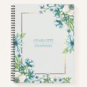 水彩金箔フレームパーソナライズされた ノートブック (正面)