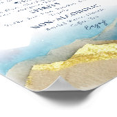 水彩金箔マウンテンズ結婚ズドリンクメニュー ポスター (角)