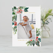 水彩金箔メリークリスマスフォト 箔シーズンカード (立ち正面)