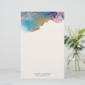 水彩金箔モノグラム文房具紙 便箋 (スタンド正面)