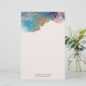 水彩金箔モノグラム文房具紙 便箋 (スタンド正面)