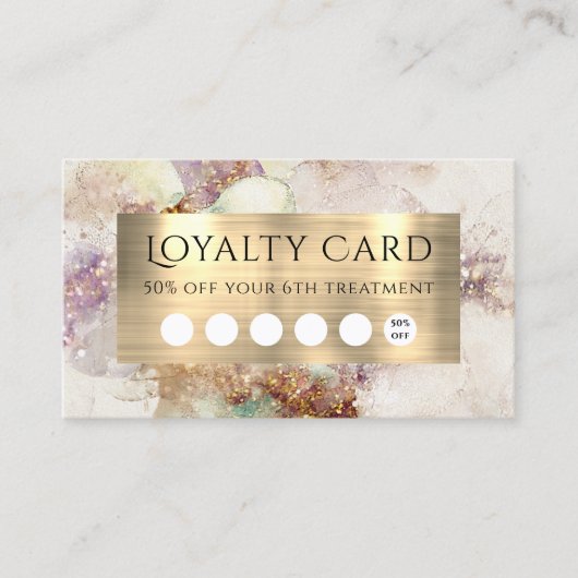 水彩金箔ロイヤリティカード 名刺 (正面)