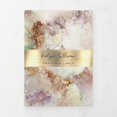 水彩金箔三折パンフレット 三つ折りカード (カバー)