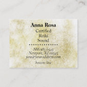 **水彩金箔金ゴールド蝶グリッターブラック 名刺 (裏面)