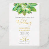 水彩金結婚箔招待状 箔招待状 (正面)