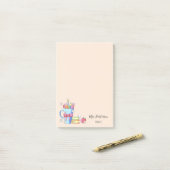 水彩鉛筆と本先生ポストイットノート ポストイット (デスク上)