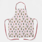 水彩鉢植えと花 エプロン (正面)