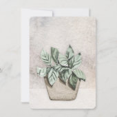 水彩鉢植えグリーティングカ空白のード (正面)