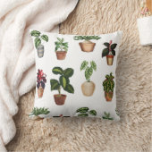 水彩鉢植えテラコッタポットパターン クッション (ブランケット)