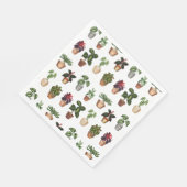 水彩鉢植えテラコッタポットパターン スタンダードランチョンナプキン (角)