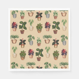 水彩鉢植えテラコッタポットパターン スタンダードランチョンナプキン