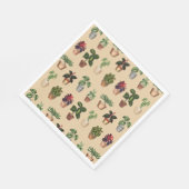 水彩鉢植えテラコッタポットパターン スタンダードランチョンナプキン (角)