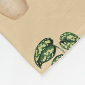 水彩鉢植えテラコッタポットパターン フリースブランケット (角)